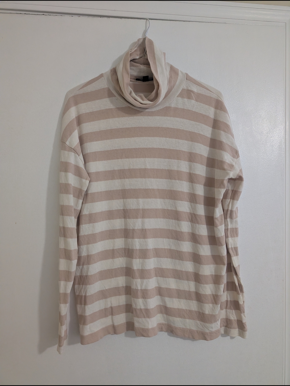 J.Crew 100% Cotton Striped Turtleneck Top Long Sleeve Minimalist Parisian Chic